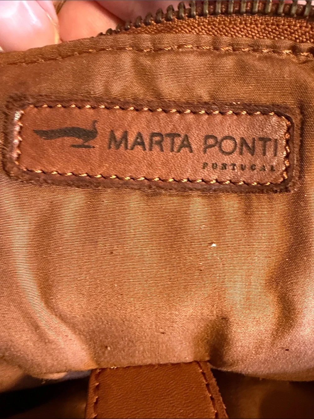 Women's Woven Leather Backpack - Brown